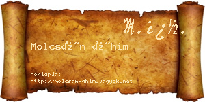Molcsán Áhim névjegykártya